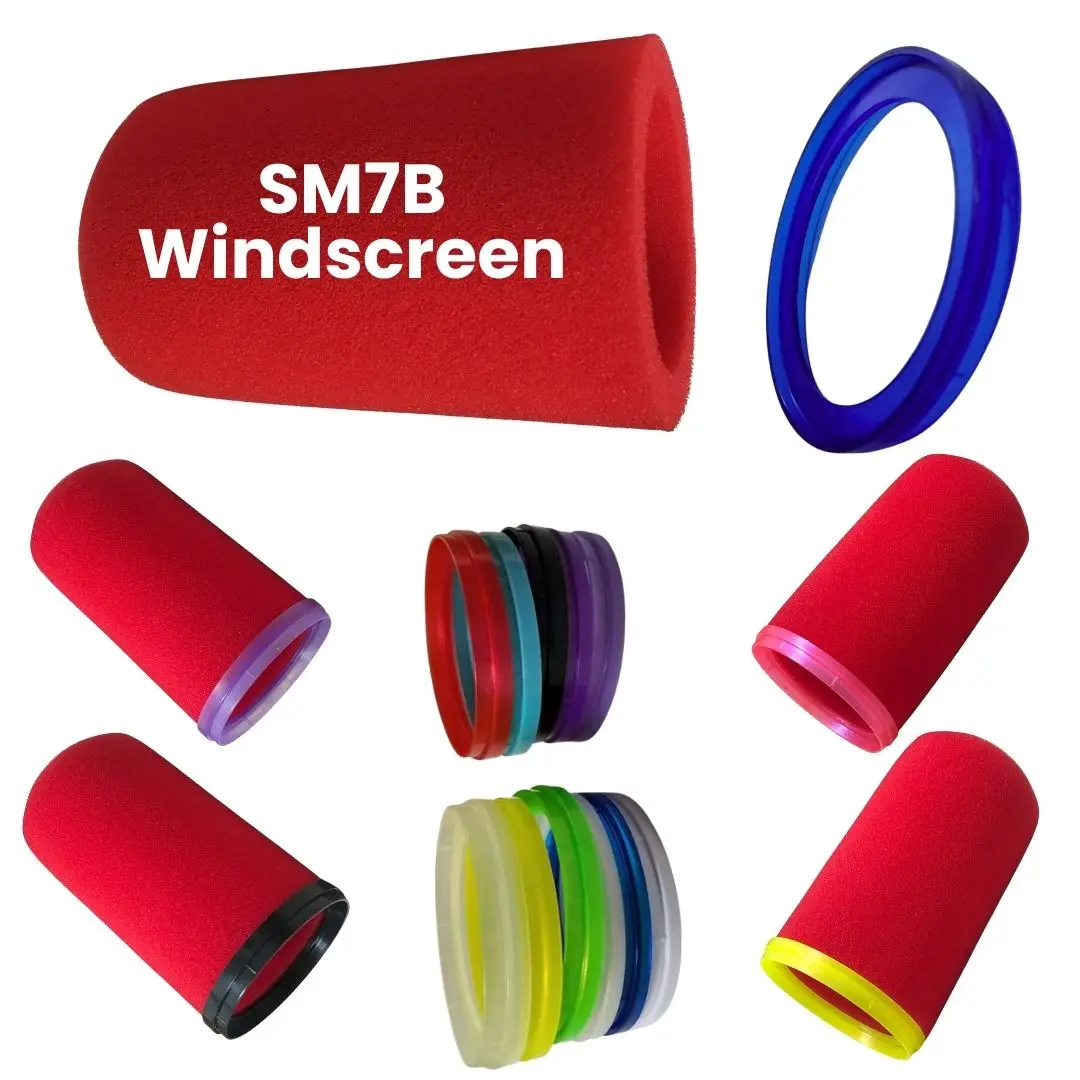 Shure Mic Mv7 - Red Soundproof Foam Mic Cover with